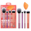 Real Techniques 5 Piece Everyday Essentials Makeup Brush Set, Includes 4 Brushes & Makeup Sponge, for Foundation, Blush, Bronzer, Contour,