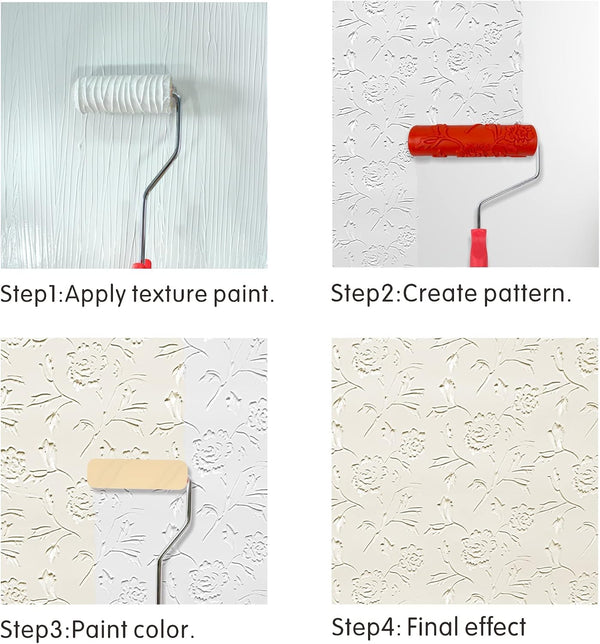 Nichiyo 7'' Texture Roller DIY Decorative Art Pattern Paint Roller Rubber Roller for Walls, Furnitures and Floors Decoration(EG110T)