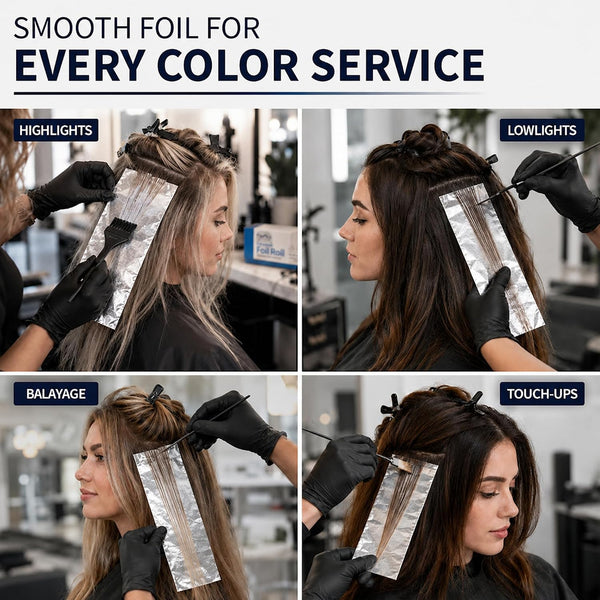 ForPro Professional Collection Smooth Aluminum Foil Roll, 320 Ft Hair Foils for Color Application and Highlighting Services, Silver, Medium, 5" W