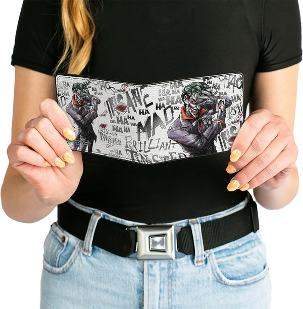 Buckle-Down Wallet Joker Brilliant-twisted-insane-mad Psycho Pose/cards Accessory 4.0" x 3.5" Multicolor