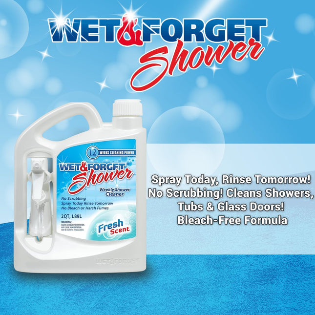 Wet & Forget Shower Cleaner Spray Multi-Surface Weekly Application Requires No S