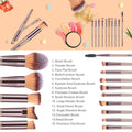HEYMKGO Makeup Brushes 15PCS Champagne Gold Professional Makeup Brush Set Foundation Brush Blending Powder Blush Concealer Eye Make up Brush with Bag
