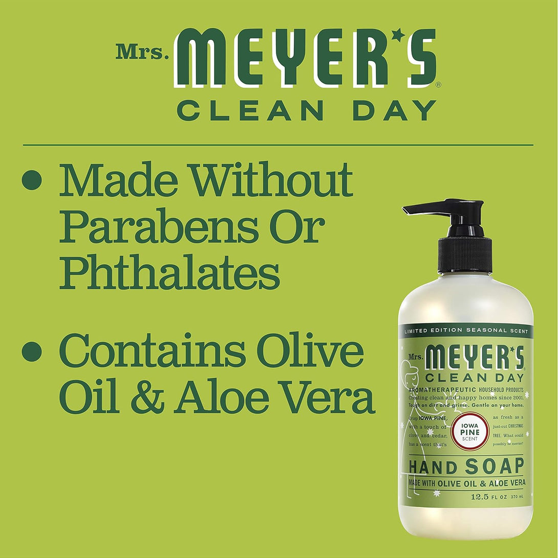 MRS. MEYER'S CLEAN DAY Hand Soap, Limited Edition Iowa Pine, 12.5 Fl. Oz - Pack of 3