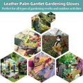 Rose&Cactus Gauntlet Gardening Gloves,Thorn-proof&Puncture Resistance Garden Glove,Cute Pattern,Gardener Gifts Tuilp Small (Pack of 1)