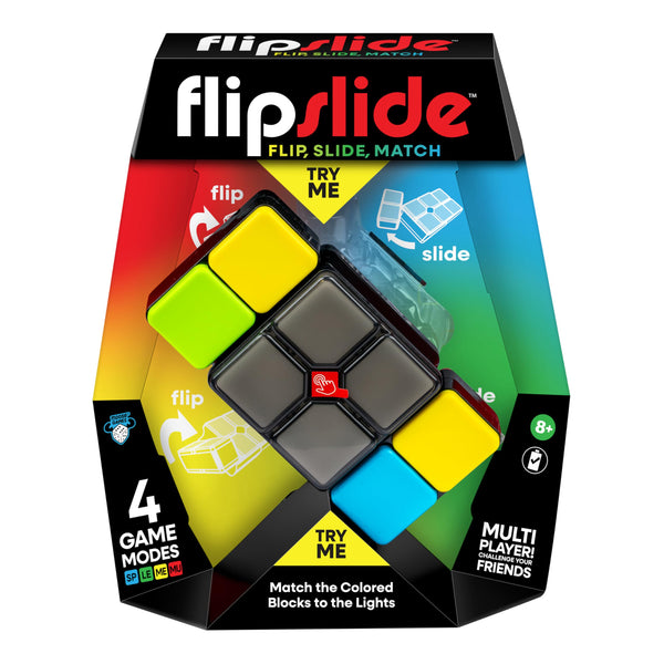 Moose Games Flipslide, Handheld Puzzle Game, Travel Toy Ages 8-13 | 4 modes (Speed, Multiplayer, Level, Memory) fast-paced puzzle fun; travel game