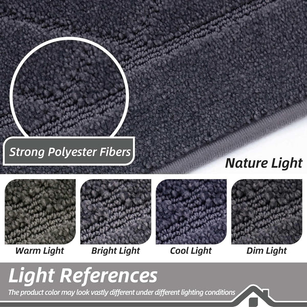 BEQHAUSE Dirt Trapper Door Mat 20" x 32", Doormat Non-Slip, Dark Grey | Entryway Rugs Washable, Dog Door Mat Stain Resistant and Absorbent Welcome