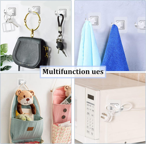 Self Adhesive No Drill Adjustable Curtain Rod Holder Hooks Brackets | Nail Free,No Drilling,Non Screw,Stick on Renter Friendly Hanger for Bathroom