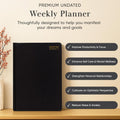 2025 Planner, Daily Journal & Gratitude Journal All-In-One with to Do List, Self Care Prompts & Habit Tracker - 5.8 X 8.3 - Black