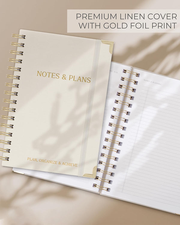 ZICOTO Aesthetic Daily Planner And Notebook With Hourly Schedule - Beautiful Spiral To do List Notepad For Work/Home to Organize Tasks And