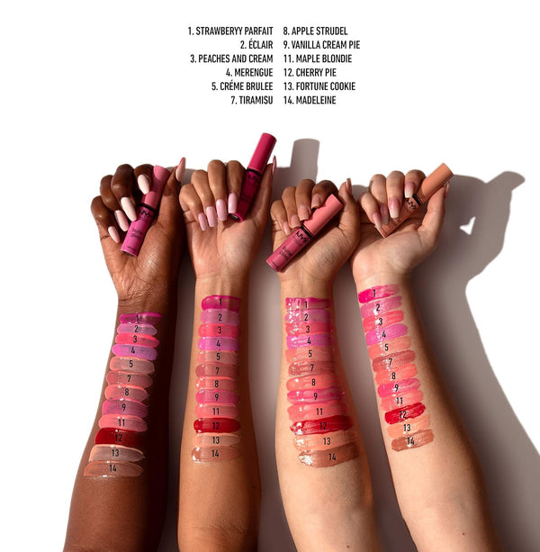 NYX PROFESSIONAL MAKEUP Butter Gloss, Non-Sticky Lip Gloss - Pack of 3 (Angel Food Cake, Creme Brulee, Madeleine)
