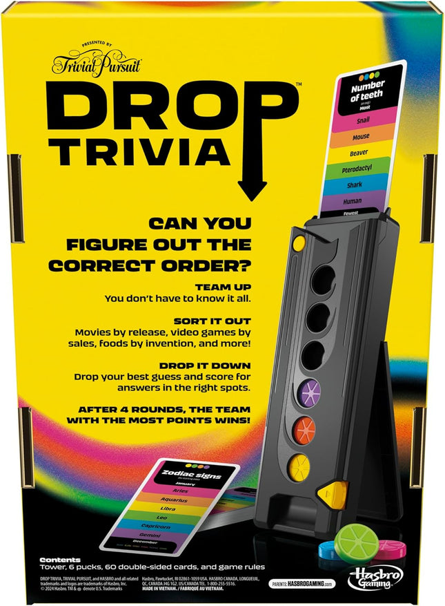 Drop Trivia Game | Electronic Party Game with Voice and Sounds | Ages 13+ | 2 or