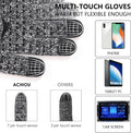 Achiou Winter Gloves for Men Women, 2 Pairs Touch Screen Texting Warm Running Gloves Thermal Soft Knit Lining, Elastic Cuff 1 Black/1 Black &