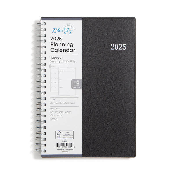 Blue Sky 2025 Weekly and Monthly Planner Calendar, Includes January 2025 - December 2025, 5" x 8", Flexible Cover, Laminated Tabs, Wirebound,