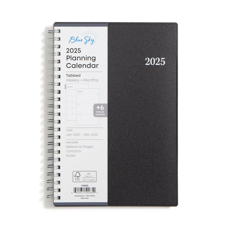 Blue Sky 2025 Weekly and Monthly Planner Calendar, Includes January 2025 - December 2025, 5" x 8", Flexible Cover, Laminated Tabs, Wirebound,