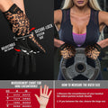 Full Finger Workout Gloves Women Men - Weight Lifting Gloves Full Palm Grip 0Leopard Large