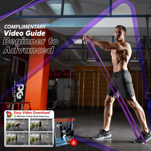 Physix Gear Workout Bands for Pullups Set, Pull up Resistance Bands Set, Long Bands for Workout and Exercise Bands Pull Ups, Pull Ups Resistance