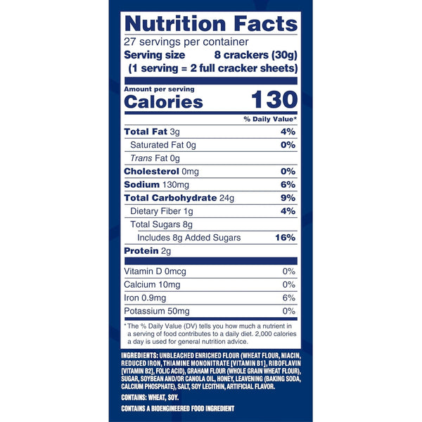 HONEY MAID Graham Crackers, Lunch Snacks, Party Size, 28.8 oz 28.8 Ounce (Pack of 1)