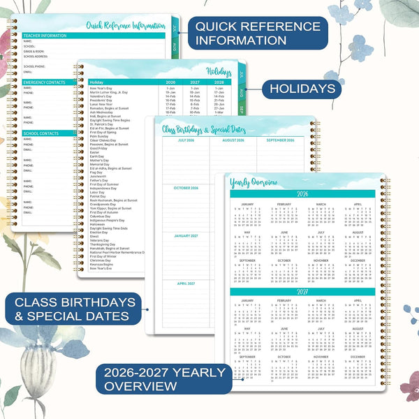 Teacher Planner 2026-2027 - Teacher Lesson Planner 2026-2027, 8.5”x11”, July 2026 - June 2027, Teacher Planner Academic Year, Colorful Monthly