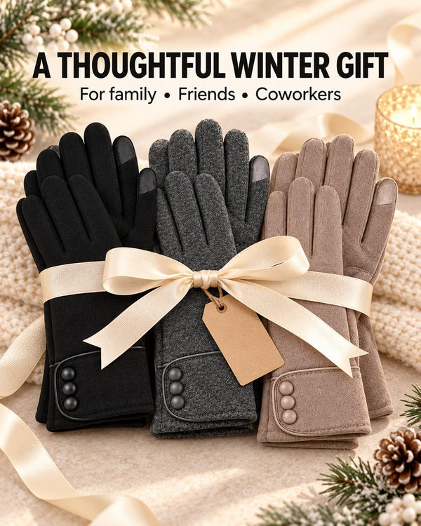 Patelai 3 Pairs Women's Winter Gloves Touchscreen Texting Color Set 1