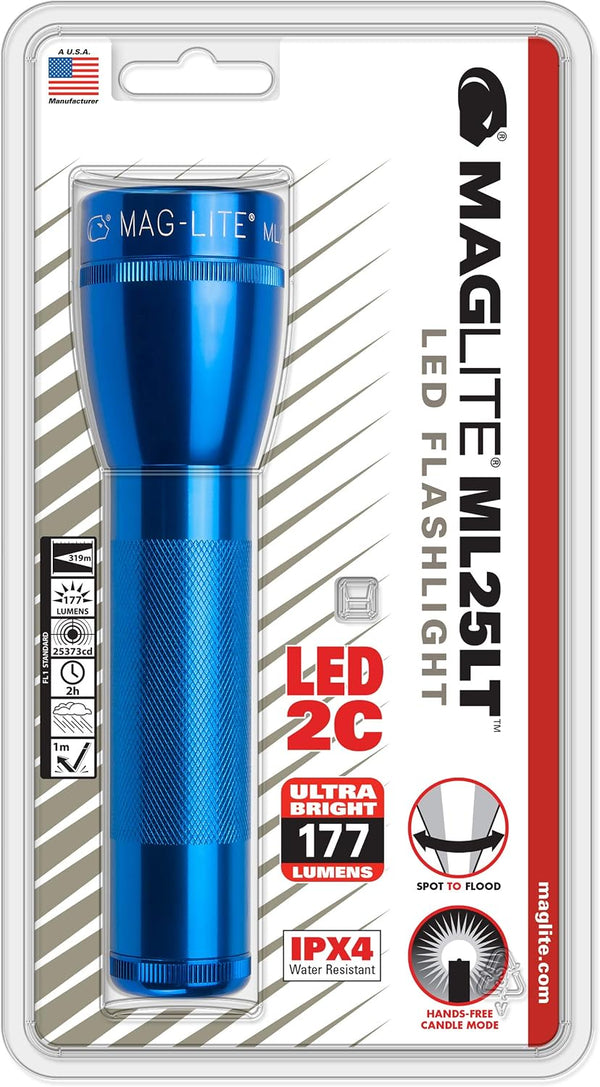 Maglite ML25LT LED 2-Cell C Flashlight, Blue Blue 2-C Cell