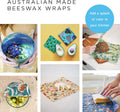 Honeybee Beeswax Wraps - Banksia Pattern Beeswax Roll -Certified Organic Cotton Beeswax Wrap - Reusable Beeswax Wrap for Food - Plastic Wrap &