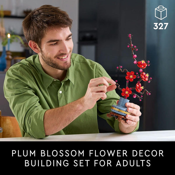 LEGO Botanicals Plum Blossom Building Sets for Adults - Artificial Flower for Dinner Table Centerpiece, Living Room Home Decor, Ages 18+ - DIY