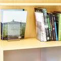 SUOXING 6 PCS Clear Acrylic Book Ends for Shelves Decorative,Invisible Book Stopper with Non-Slip Mats for Heavy Books,Small Acrylic Bookends for