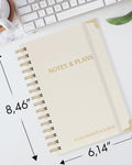 ZICOTO Aesthetic Daily Planner And Notebook With Hourly Schedule - Beautiful Spiral To do List Notepad For Work/Home to Organize Tasks And