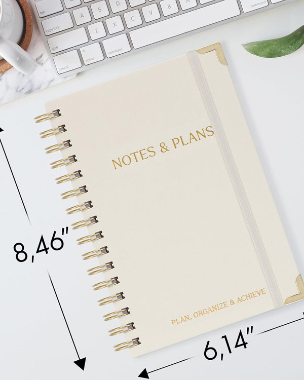 ZICOTO Aesthetic Daily Planner And Notebook With Hourly Schedule - Beautiful Spiral To do List Notepad For Work/Home to Organize Tasks And