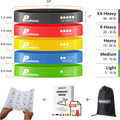 Resistance Bands, Set of 5 Bands â 5 Different Resistance Levels, Exercise Guide, Ebook, Carry Bag â 5X Booty Loop Band for Butt and Legs Women -