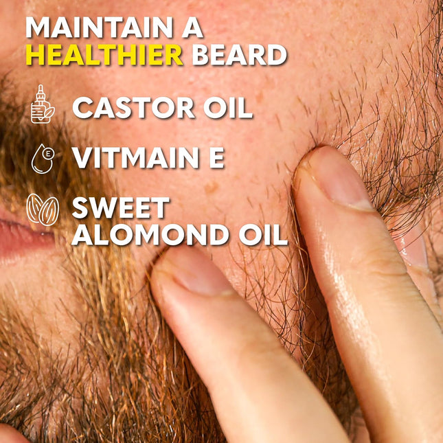 The Beard Club Premium Cedar Beard Oil for Men - Natural Castor & Almond Oils - 