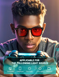 TIJN Sleep Glasses for 99.9% Blue Green Light Blocking Dual AR Coatings Red Lens for Computer Gaming Reduce Eyestrain