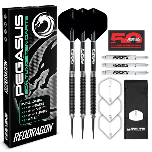 RED DRAGON Pegasus Professional Tungsten Steeltip Darts Set Available in 21, 23,