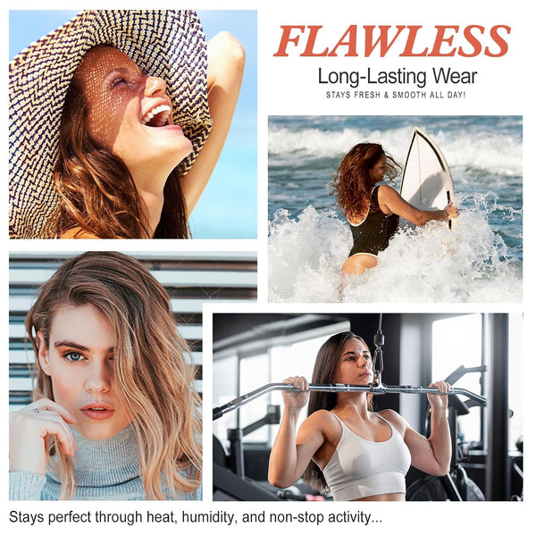 2PCS Flawless Colour Changing Warm Skin Tone Foundation, Naturally Blends Moisturizing foundation makeup, Long Lasting Waterproof Lightweight