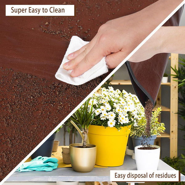 27"x 27" Repotting Mat for Indoor Plant Transplanting and Mess Control Foldable Waterproof Potting Tray-Easy to Clean Gardening Gifts for Plant
