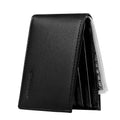 Chelmon Slim Wallet for Men ID Window with RFID Blocking Front Pocket Minimalist Bifold Bussiness Card Holder Gift for Men Black