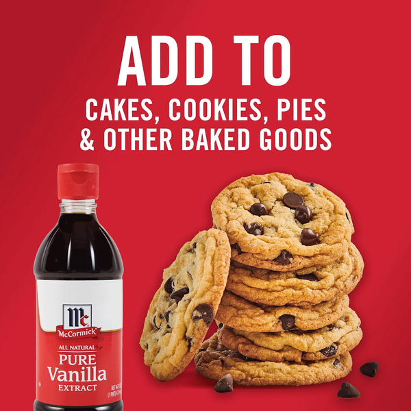 McCormick Vanilla Extract, Pure, No Corn Syrup, Gluten Free, Rich, Sweet Flavor and Aroma for Baking and Savory Dishes, 16 fl oz