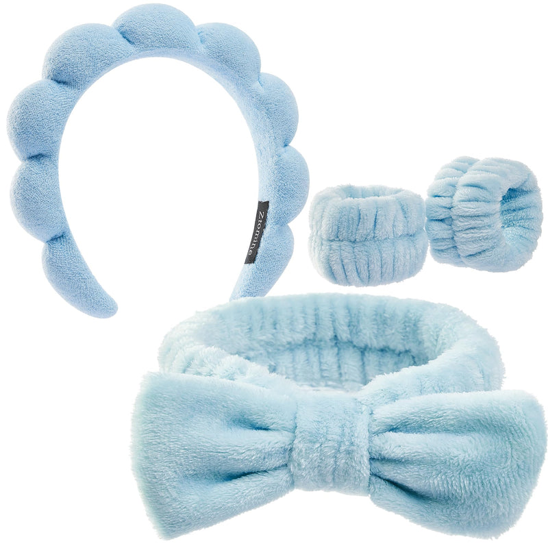Ztomine Headbands for Women - Spa Headband and Wristband Set - Headband for Washing Face,Facial Mask,Makeup and Skin Care,Gifts for Women and Teen