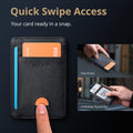 Buffway Slim Minimalist Front Pocket RFID Blocking Leather Wallets for Men and Women - Cross Black Small Cross Black