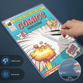 Zonon 5 Set Comic Book Display Case Set, Include Comic Book Sleeves and Clear Plastic Easels, 7.6 x 10.7 Inch Magazine Protectors for Collectors