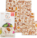 Bee'S Wrap Vegan Beeswax Wraps for Food - Assorted 7 Pack (2S, 2M, 2L, & 1 Bread) Made in USA Reusable & Organic Food Wraps & Bowl Covers -