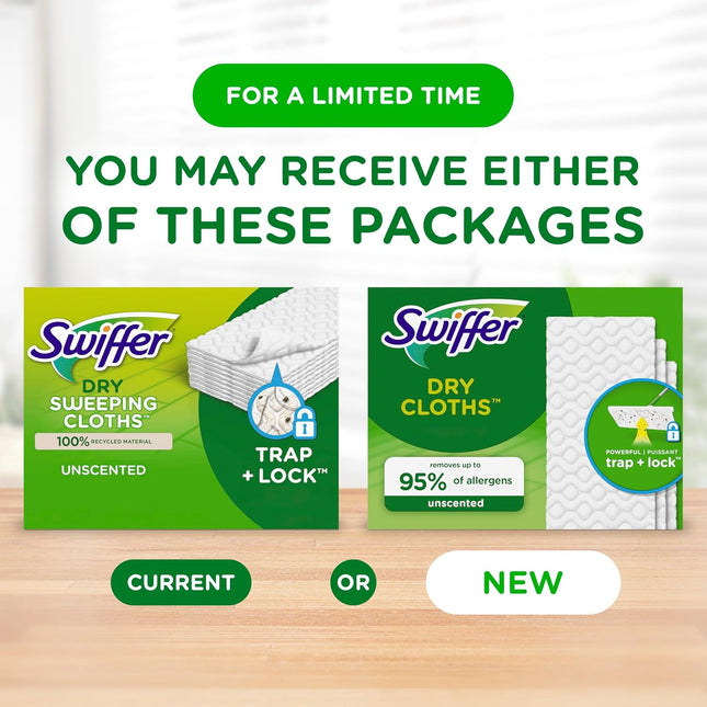 Swiffer Sweep + Mop, Dry Pads Refill, Floor Cleaner for Dirt, Dust, Hair, Cleani