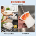 Natural Dish Sponge 24 Pack, Non-Scratch Scrub Sponge, Eco Multipurpose Kitchen Sisal Fiber Cellulose Sponge, Odor-Less Dual-Sided for Dish