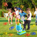 WATUDOU 12 PCS Flying Disc Launcher Outdoor Indoor Game Toys Gifts for 3 4 5 6 7 Year Old Boys Kids, Outdoor Outside Game Toys for Boys Girls Ages