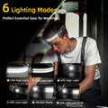 LED Headlamp Rechargeable 2PCS - 230ÃÂ° COB Super Bright Head Lights for Forehead, Hard Hat Light for Adults, USB C Headband Flashlight for Work,