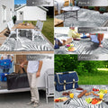 Outdoor Plastic Straw Rug - 6x9Ft Waterproof Reversible Patio Mat for Deck, Beach, RV, Camper, Backyard 6' x 9' (Rectangular) Cool Gray