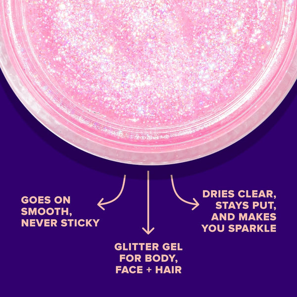 Unicorn Snot Face & Body Glitter - Cosmetic-Grade Holographic Glitter Gel - Makeup for Festivals, Raves, Anime Cosplay - Safe for Face, Easy
