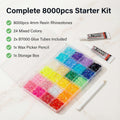 8000PCS 4MM 24 Colors Rhinestones for Bedazzling, Non-Silver Back Jelly AB Flatback Resin Rhinestones Kit with Glue, Bedazzler Kit with Crystals