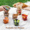 AOZITA [50 Sets, 9 oz Clear Plastic Cups With Flat Lids No Hole, Disposable Cups With Lids for Ice Cream, Pudding, Cake, Snacks Smoothie,