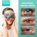 MyHalos® Heated Eye Mask for Dry Eyes - Steam Warm Compress for Eyes - Remove Styes, Chalazion Therapy Warming and Heating Pad Hot Compress -